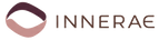 INNERAE logo on a solid white background, featuring a stylized abstract oval in dusty rose and dark plum-brown, with the brand name in dark brown sans-serif lettering.