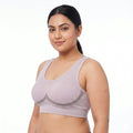 ZYRA Wide-Shoulder Seamless Beautiful Back Bra Fixed Cup with Breast Pads | No Steel Ring | Navel-Exposed Bottoming Style | Bra Size 36 to 40 | Eveyday Comfort